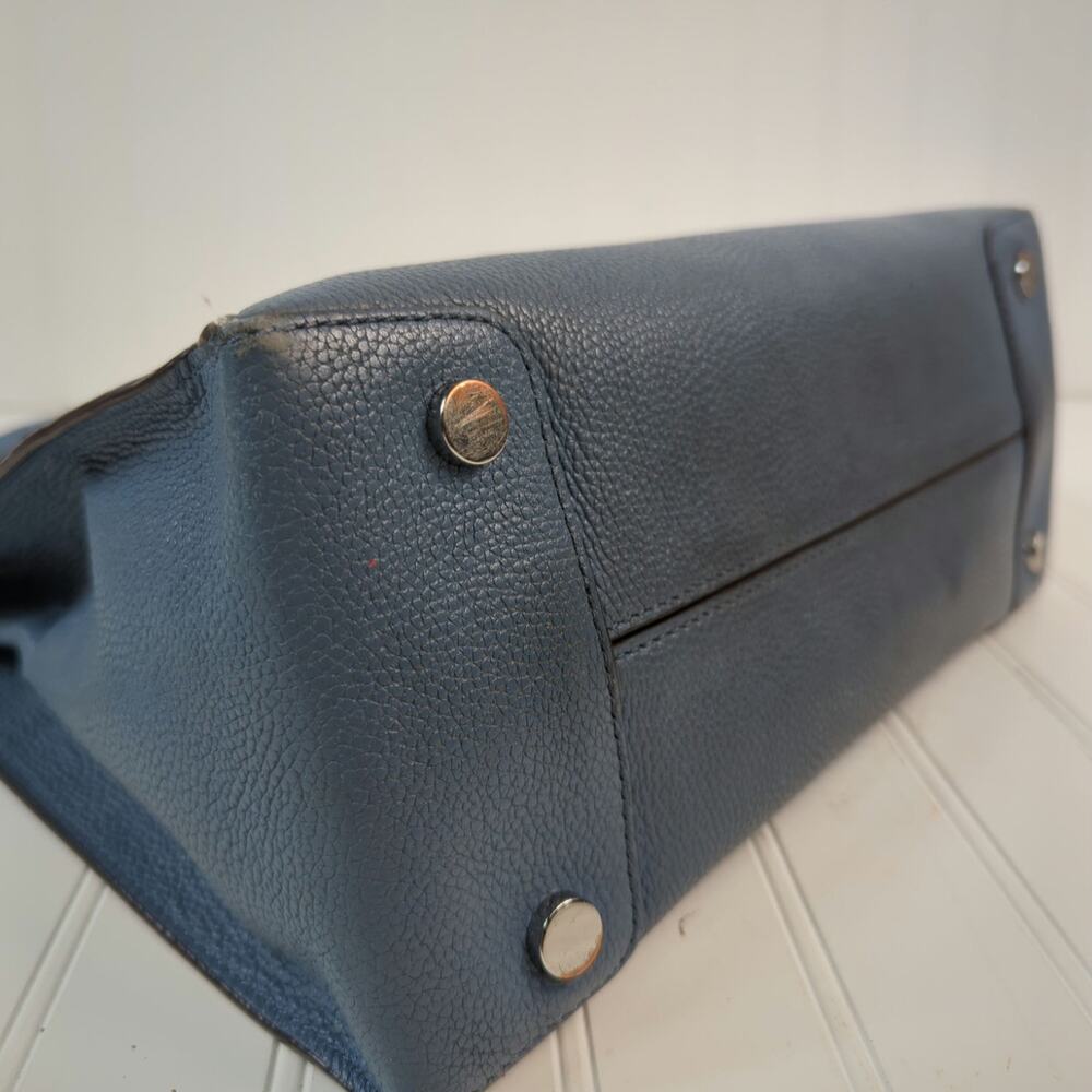 Michael Kors Mercer Leather Satchel Handle Removable Strap Light Blue - Picture 10 of 14